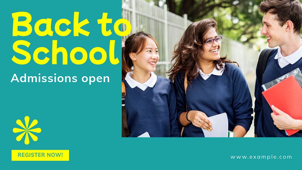 Back 2 school blog banner template, editable text