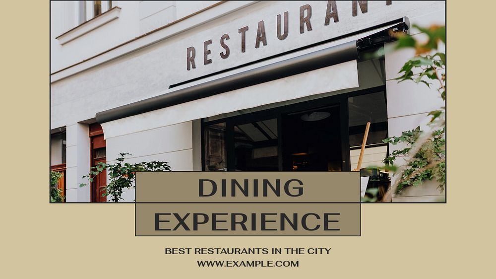 Dining experience blog banner template, editable text