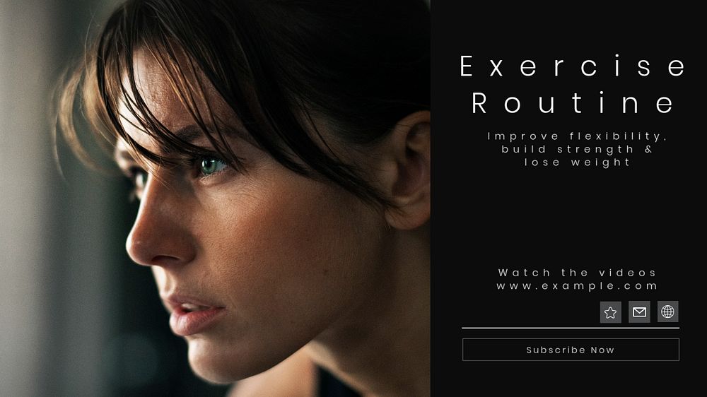 Exercise routine blog banner template, editable text