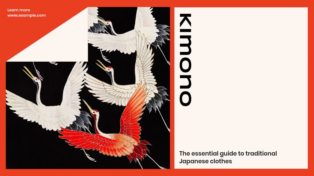 Kimono blog banner template, editable text