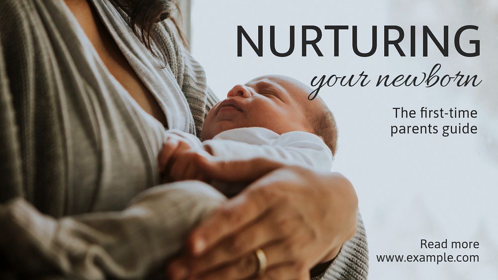 Newborn nurturing blog banner template, editable text