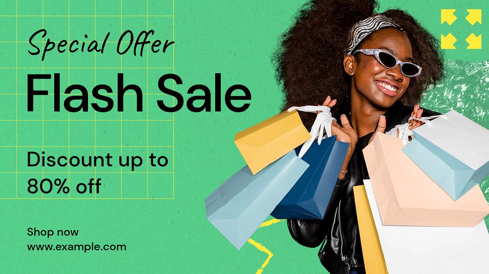 Flash sale blog banner template, editable text