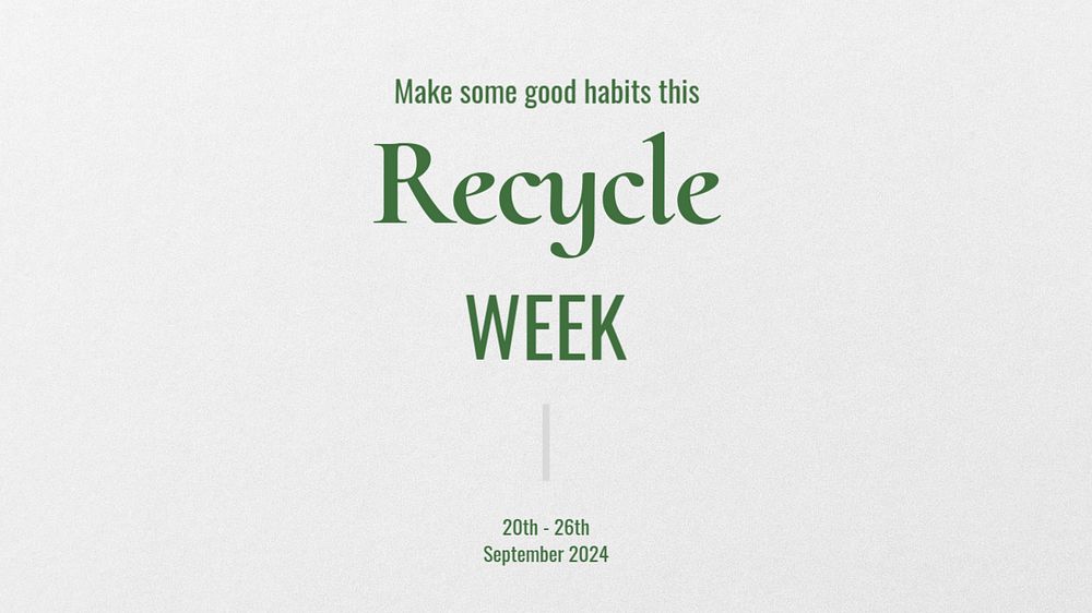 Recycle week blog banner template, editable text