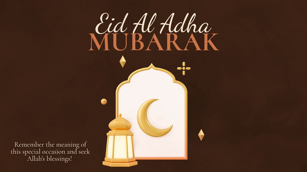 Eid Al Adha blog banner template, editable text