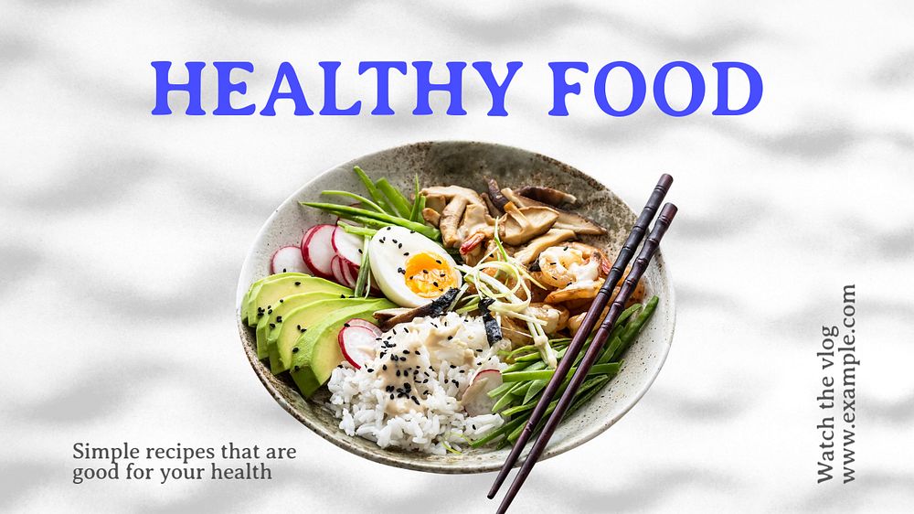 Healthy food  blog banner template, editable text