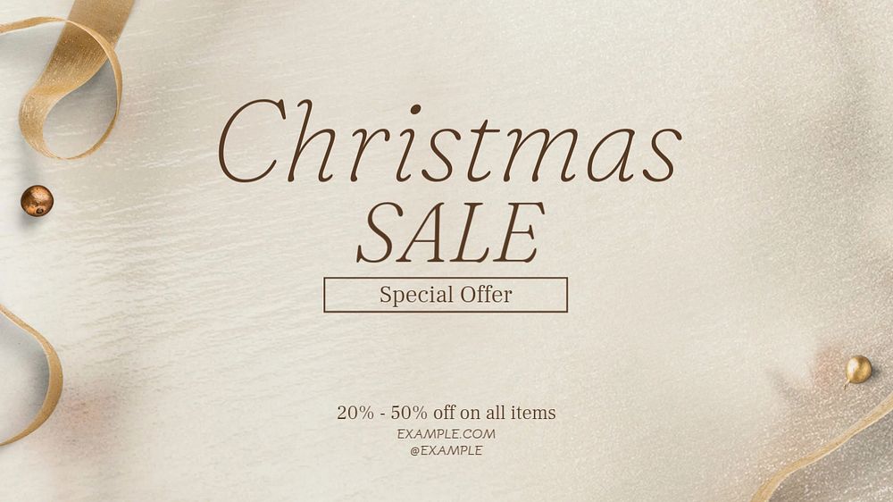 Christmas sale blog banner template, editable text