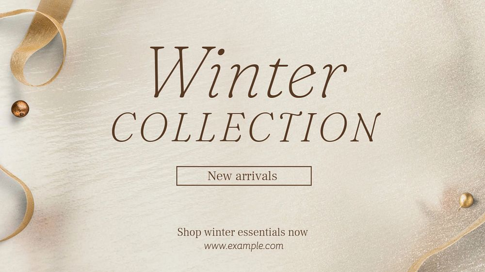 Winter collection blog banner template, editable text