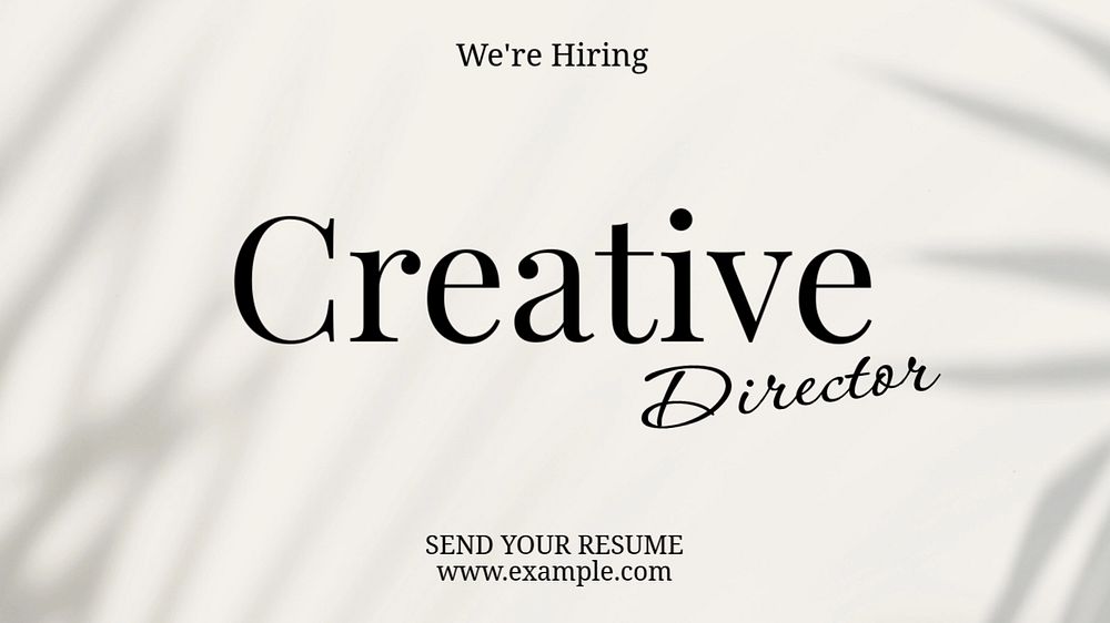 Creative director blog banner template, editable text