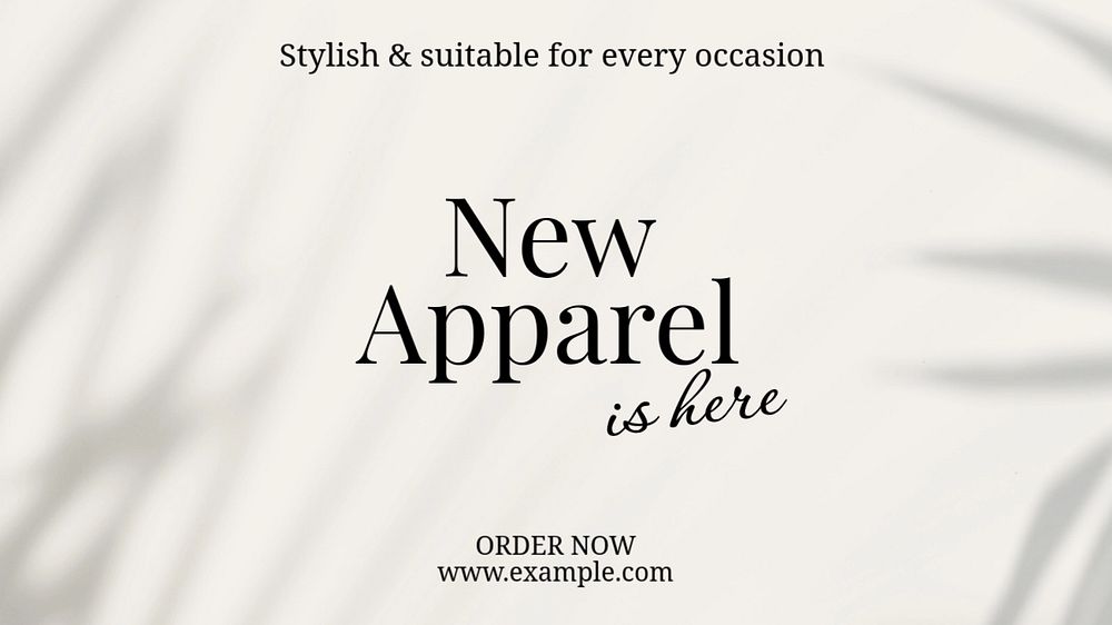 New apparel blog banner template, editable text