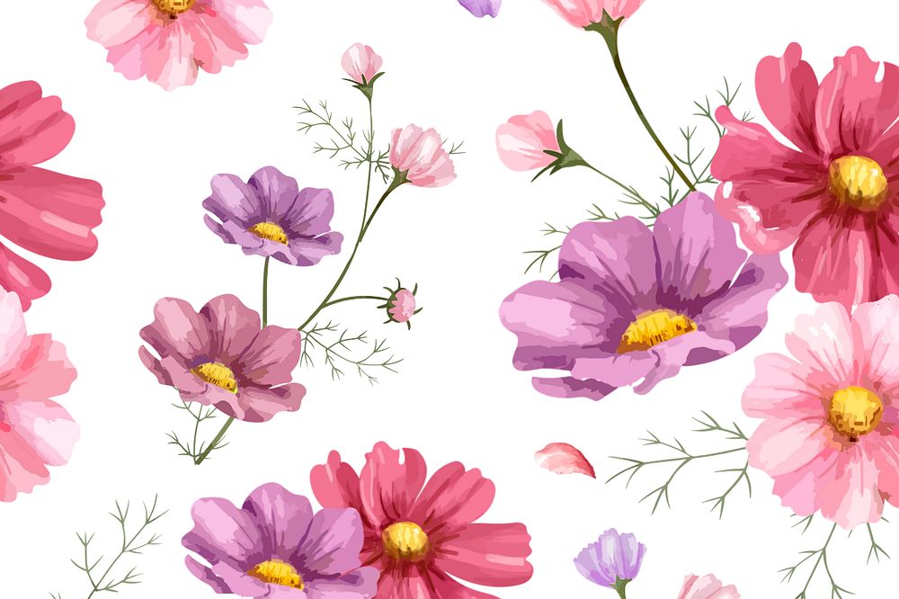 Watercolor colorful flower background, editable design