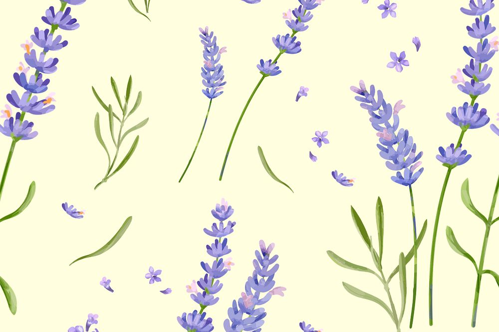 Lavender pattern background, editable watercolor flower design