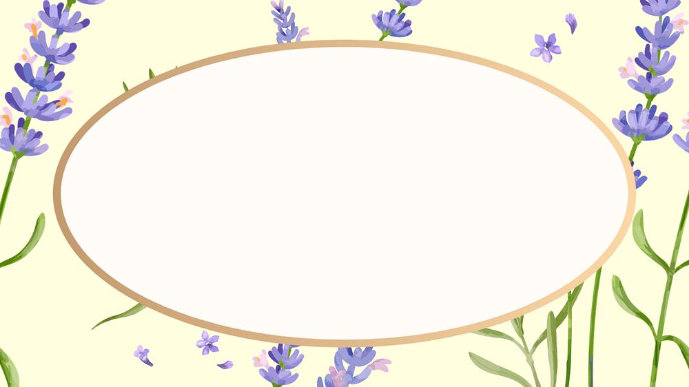 Watercolor xx oval frame, editable flower design