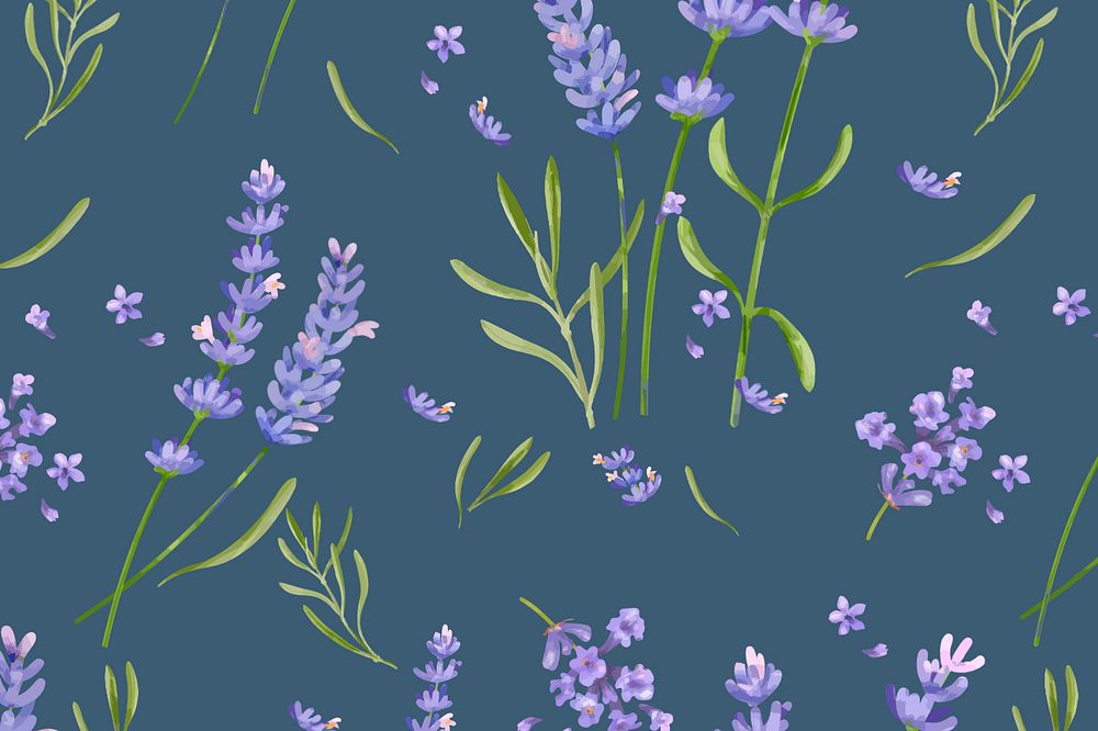 Lavender pattern background, editable watercolor flower design