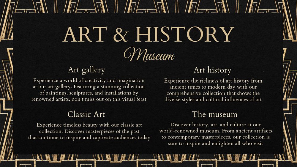 Art & History Museum blog banner template, editable text