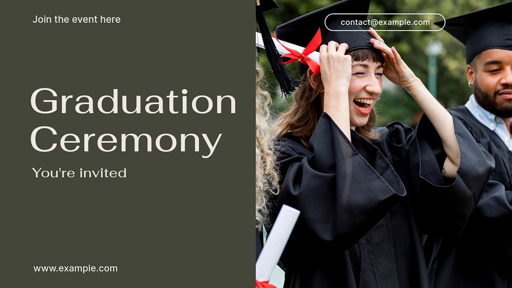 Graduation ceremony Facebook cover template, editable design