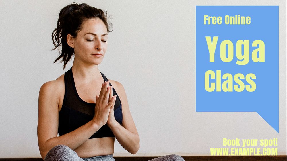 Yoga class Facebook cover template, editable design