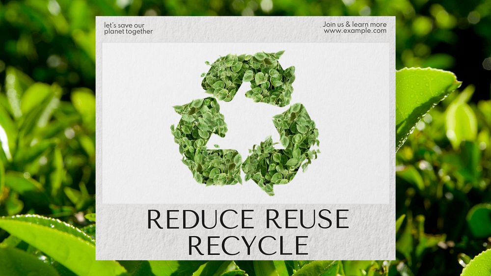 Reduce reuse recycle blog banner template, editable text