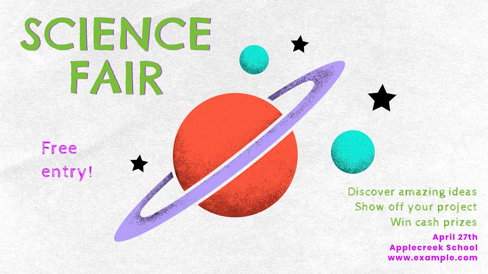 Science fair  blog banner template, editable text