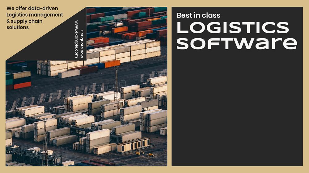 Logistics software blog banner template, editable text