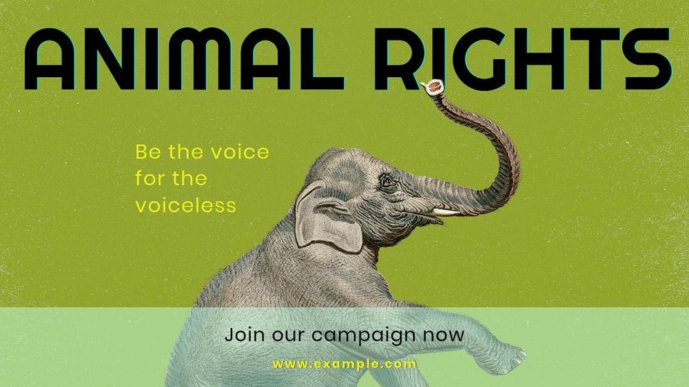 Animal rights blog banner template, editable text