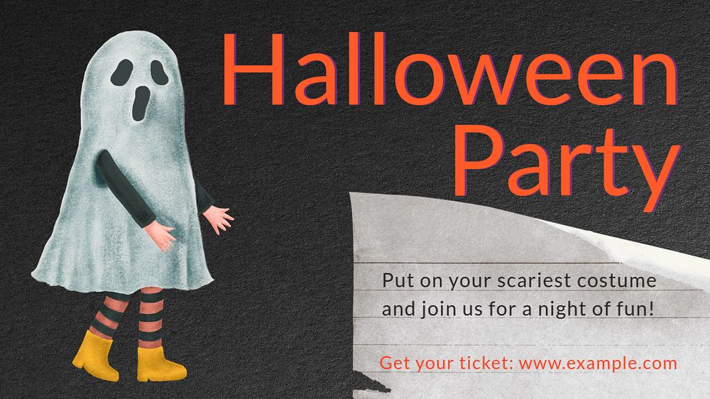 Halloween party  blog banner template, editable text