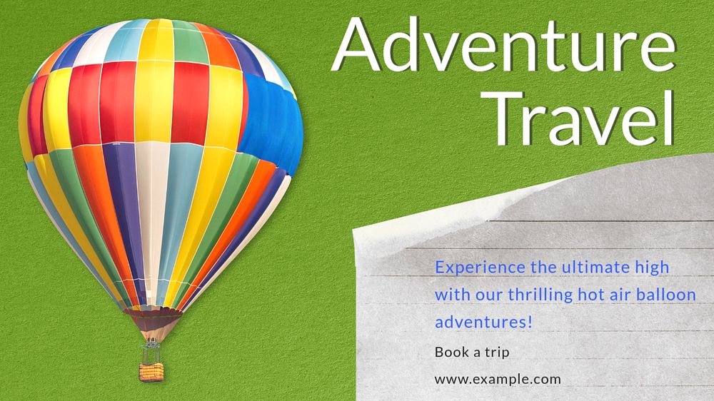 Adventure travel  blog banner template, editable text