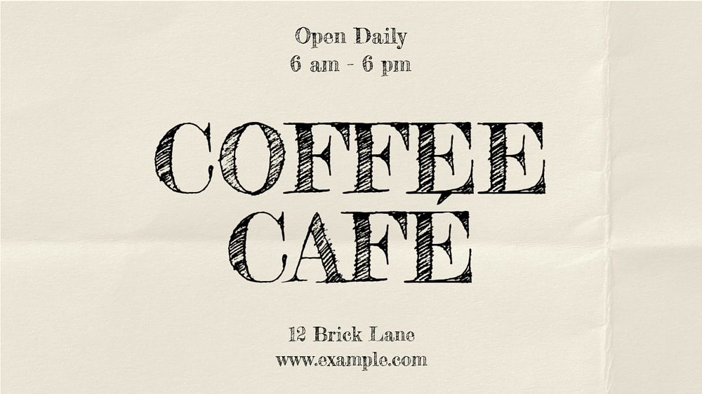 Coffee cafe blog banner template, editable text