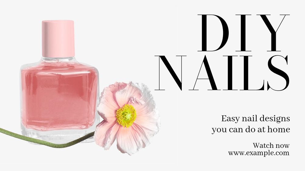 DIY nails  blog banner template, editable text