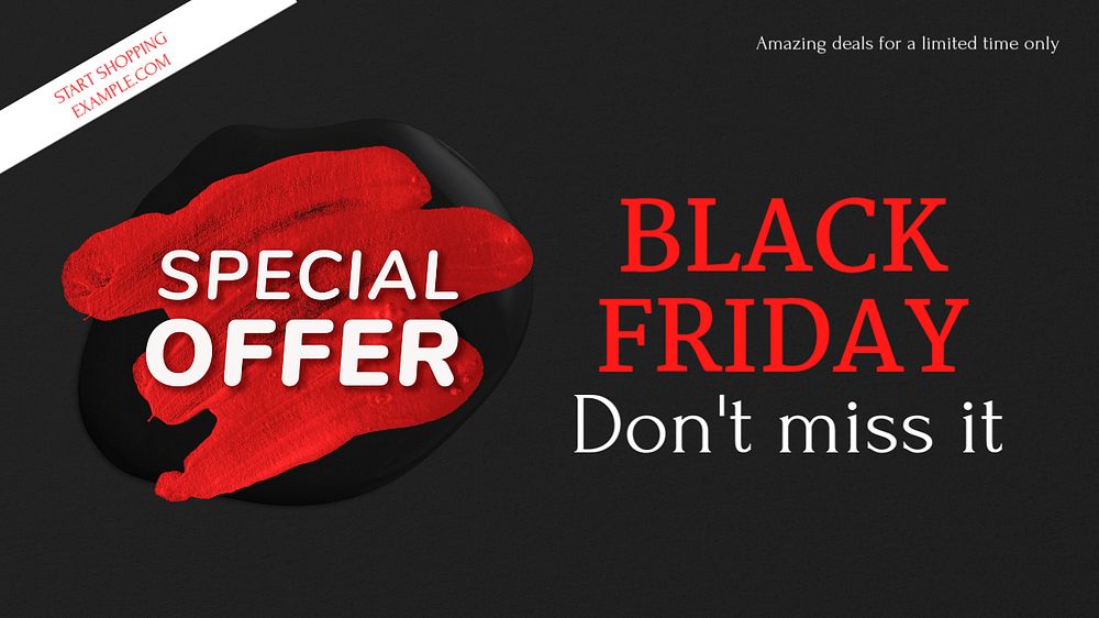 Black Friday  Facebook cover template, editable design