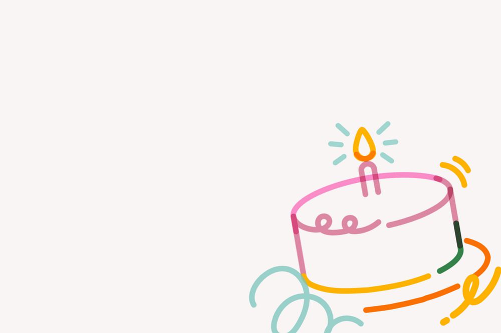 Cake border doodle, white background, editable design