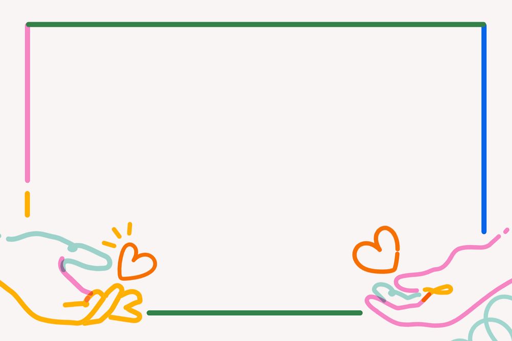 Give love frame doodle, white background, editable design