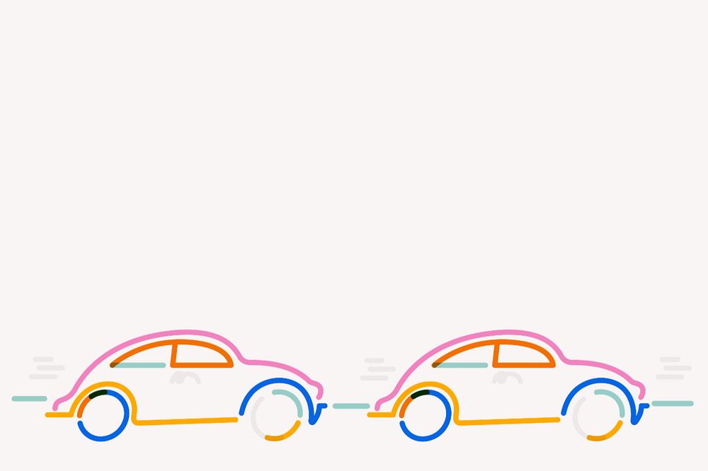 Cars border doodle, white background, editable design