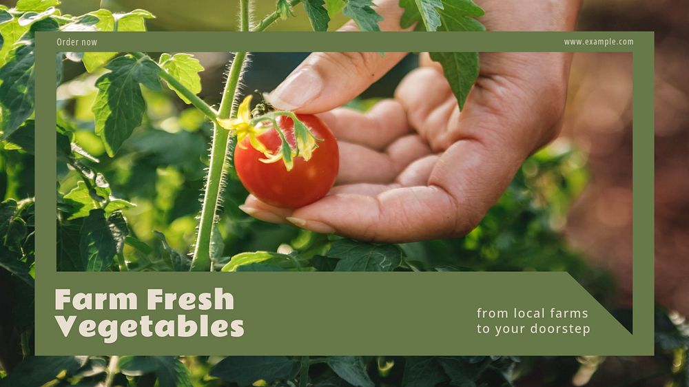 Farm fresh vegetables blog banner template, editable text