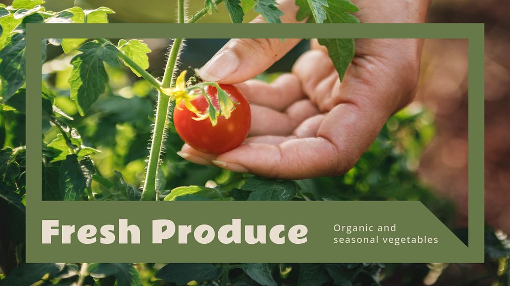 Fresh produce blog banner template, editable text