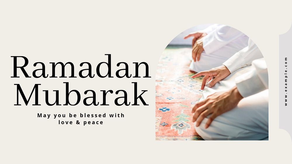 Ramadan mubarak blog banner template, editable text