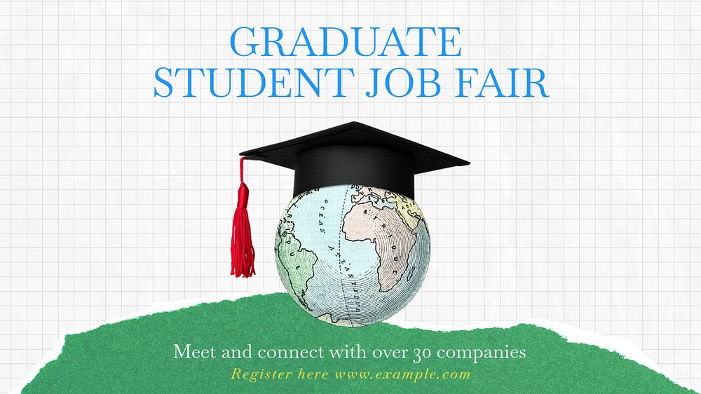 Student job fair blog banner template, editable text