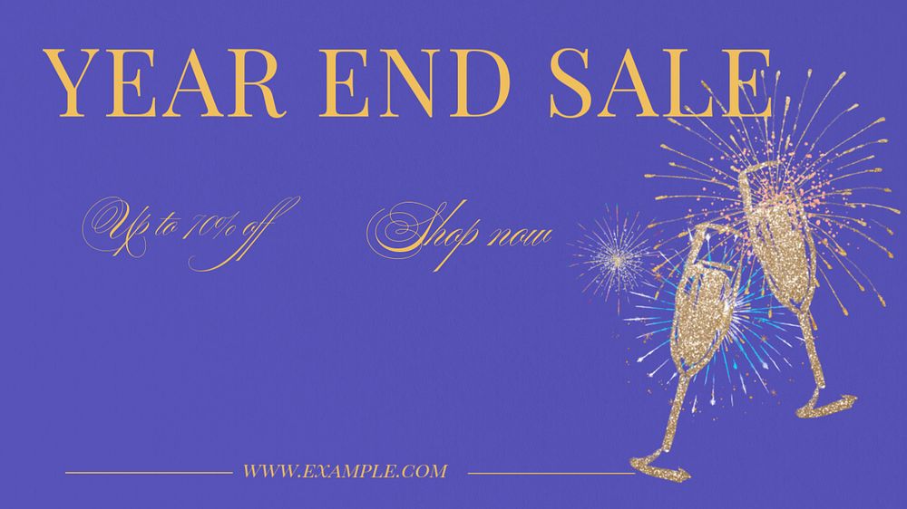 Year end sale  blog banner template, editable text