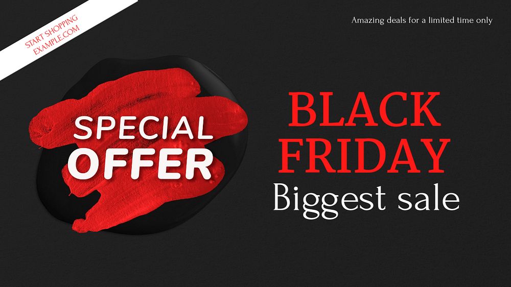 Black Friday  Facebook cover template, editable design