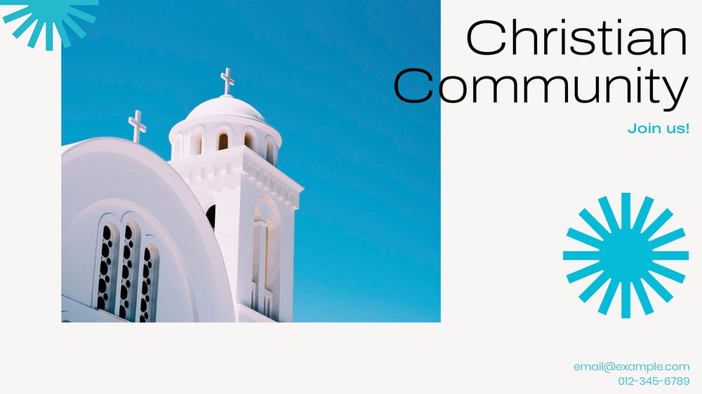 Christian community blog banner template, editable text