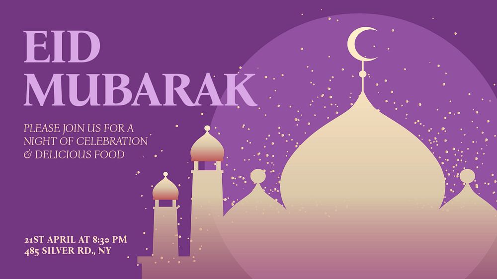 Eid Mubarak  blog banner template, editable text