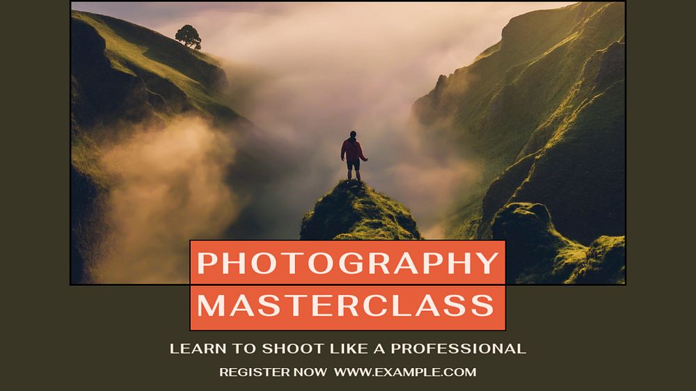 Photography masterclass Facebook cover template, editable design