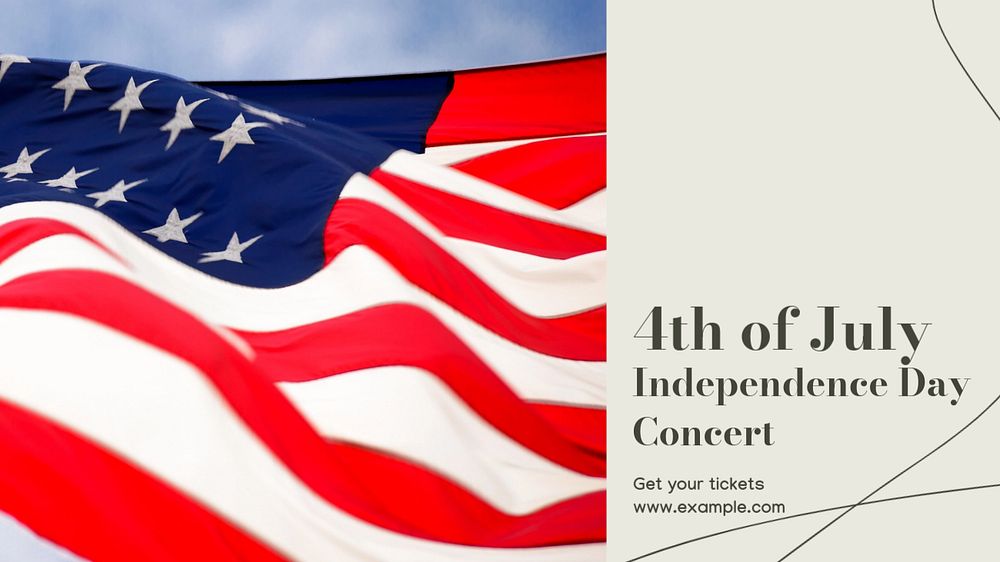 4th of July Facebook cover template, editable design