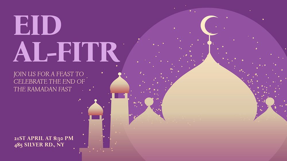 Eid al-Fitr  blog banner template, editable text