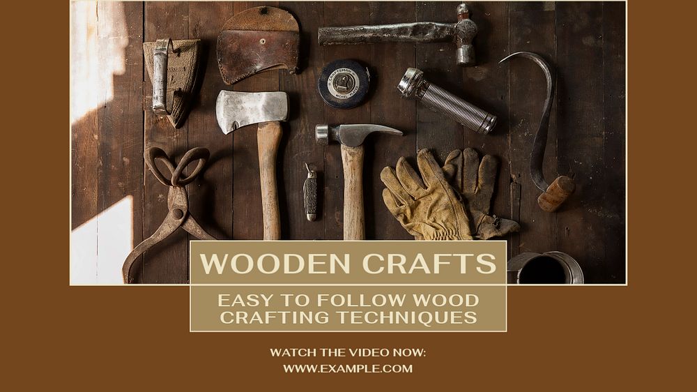 Wooden crafts Facebook cover template, editable design