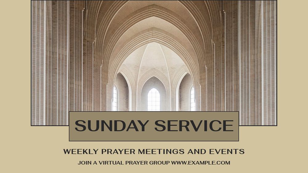 Sunday Service  blog banner template, editable text