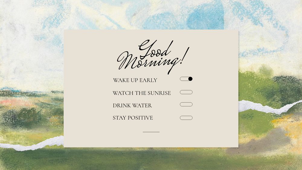 Good morning blog banner template, editable text