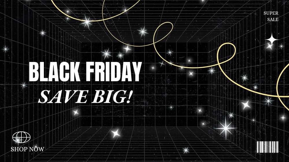 Black Friday  Facebook cover template, editable design