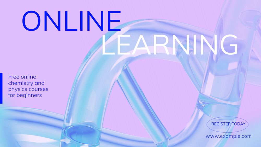 Online learning  blog banner template, editable text