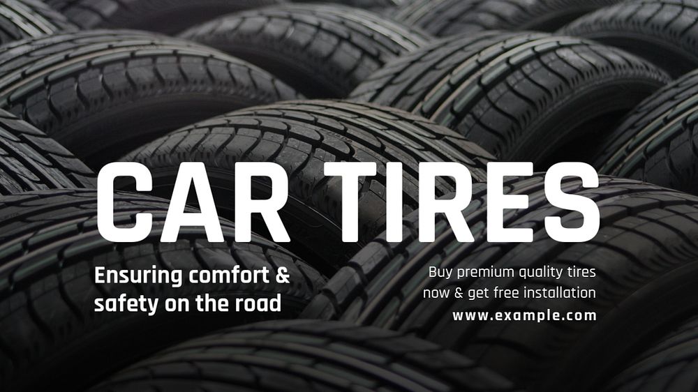 Car tires blog banner template, editable text