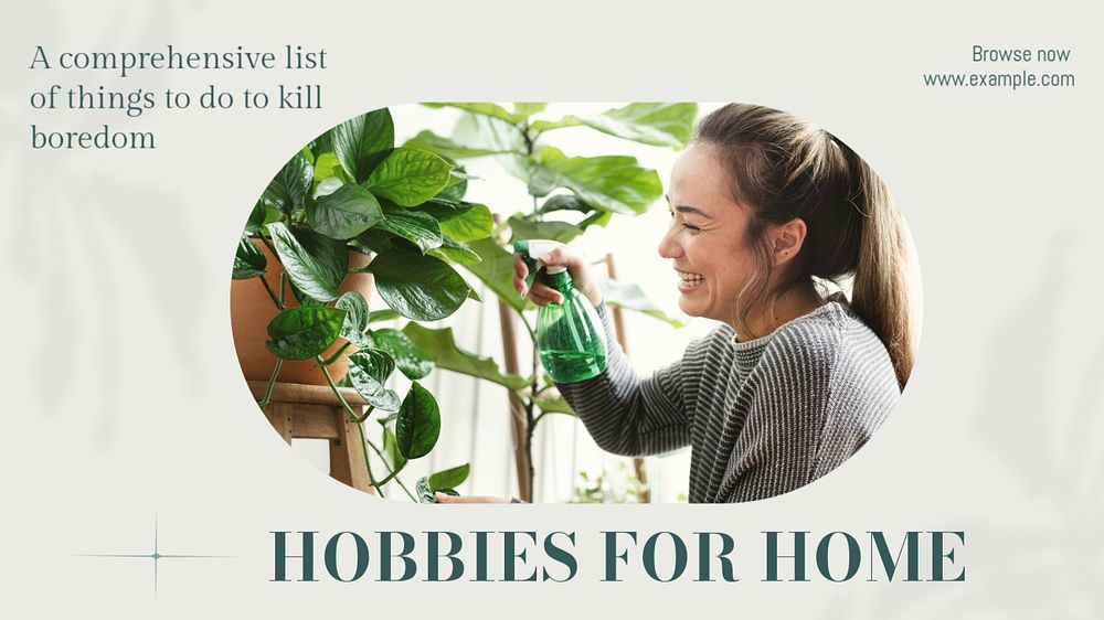 Hobbies for home blog banner template, editable text